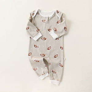 Autumn and Spring New Arrival Baby Unisex Simple Animals Pattern Long Sleeves Rompers