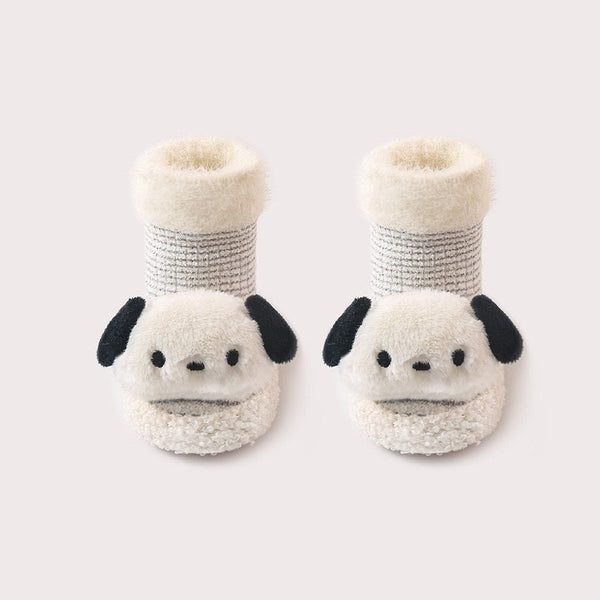 Thickened Winter Toddler Walking Socks, Mid-Calf Floor Shoe Socks, Cartoon Cute Baby Anti-slip Walking Shoes from