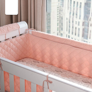 Baby Fresh Solid Color Double-Layered Gauze Baby Cot Bumper Soft Bedrail Cushion