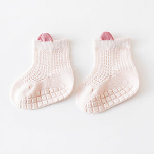 Baby Solid Color Non Slip Toddler Socks Thin Style Summer Socks