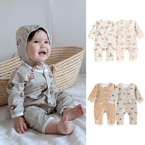 Autumn and Spring New Arrival Baby Unisex Simple Animals Pattern Long Sleeves Rompers