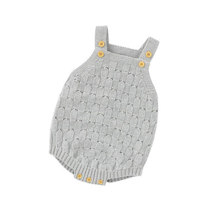 Baby Solid Color Crochet Knitted Pattern Sling Onesies Bodysuit