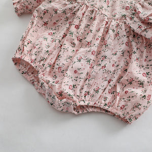 Baby Girl Ditsy Flower Pattern Long Sleeve Cute Bodysuit