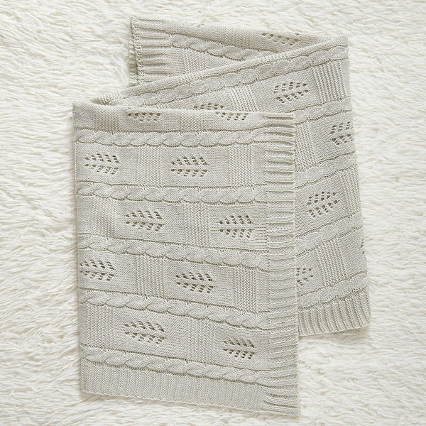 Knitted Baby Blanket With Hollow Out Design: New Solid Color Collection For All Seasons