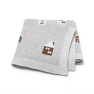 Hot Selling: Spring/Summer New Arrival Knitted Cute Little House Soft Baby Blanket, Perfect For Newborn Boys And Girls