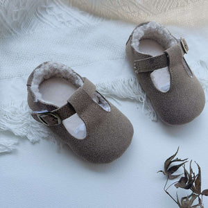 New Arrival In Winter Baby Girl Solid Color Plush Warm Anti-Slip Shoes