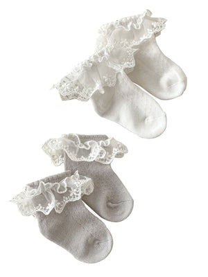 Summer Thin Breathable Mesh Socks For Girls: Baby Girls’ Princess Socks With Lace Trim