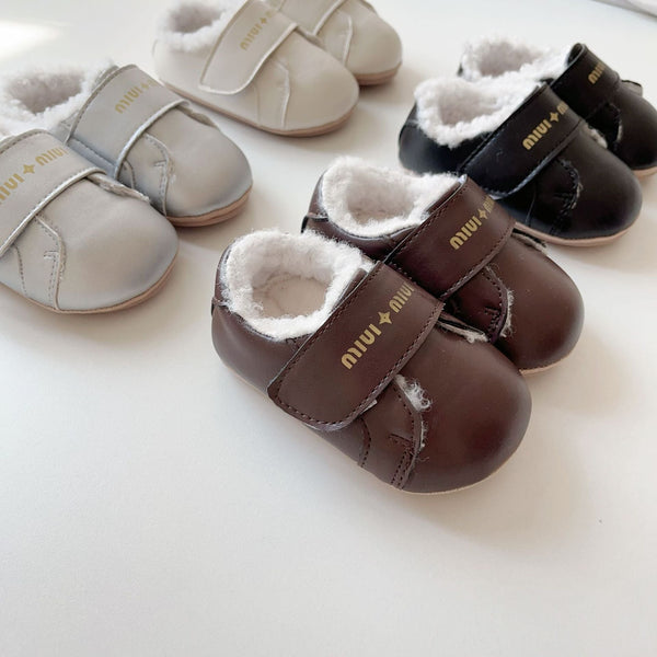 Winter Hot Selling Baby Letters Print Cozy Fleece Toddler Walking Shoes