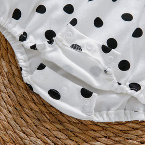 Baby Girl Polka Dot Graphic Salior Collar Design Bodysuit