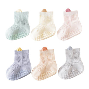 Baby Solid Color Non Slip Toddler Socks Thin Style Summer Socks