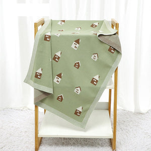 Hot Selling: Spring/Summer New Arrival Knitted Cute Little House Soft Baby Blanket, Perfect For Newborn Boys And Girls