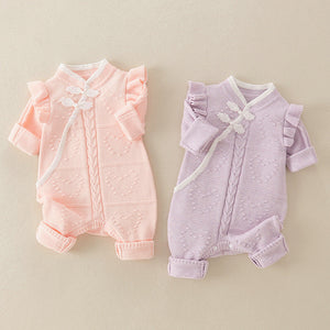 Chinese Style Knitted Rompers For Baby Girl