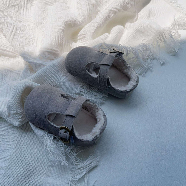 New Arrival In Winter Baby Girl Solid Color Plush Warm Anti-Slip Shoes