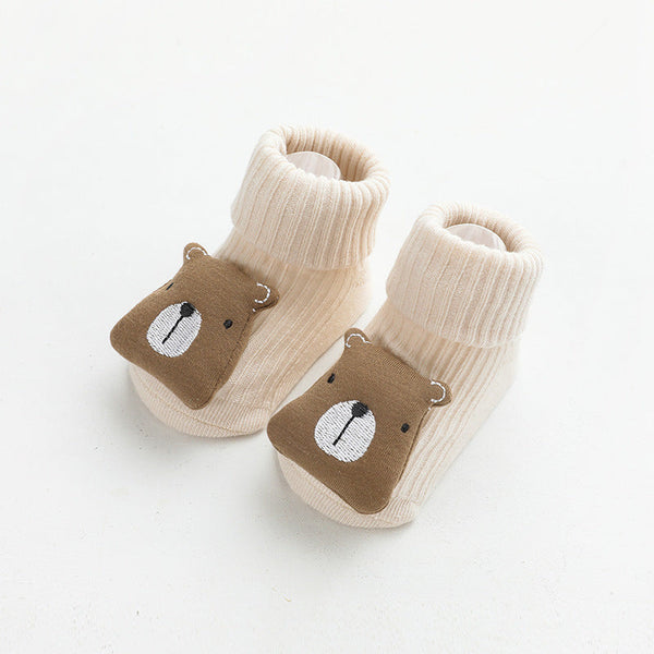 Baby Cartoon 3D Doll Patched Pattern Non-Slip Floor Socks