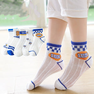 Baby Print Pattern Mesh Soft Cotton Socks 1Bag=5Pairs