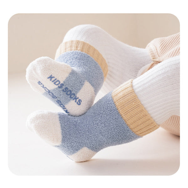 Winter Baby Unisex Breathable Comfy Patchwork Antiskid Socks