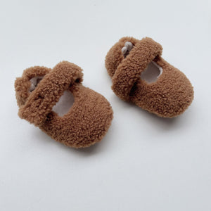 Infant Baby Solid Color Plush Warm Shoes In Winter