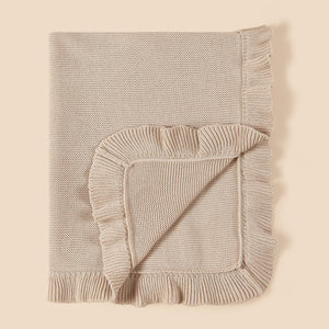 New Arrival Knitted Baby Blanket With Ruffle Trim Design: New Solid Color Pure Cotton Collection For All Seasons