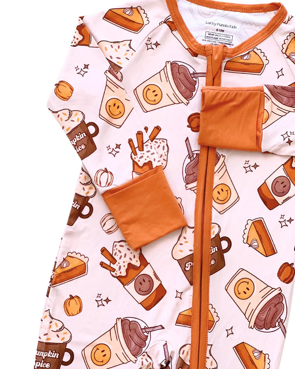 Bamboo Zip Romper | Pumpkin Spice - MOOGCO Baby