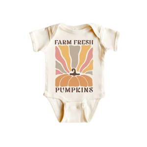 Pumpkin Fall Retro - Baby Boy Girl Clothes Infant Bodysuit Funny Cute Newborn Baby Bodysuit