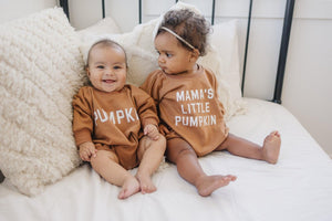 Pumpkin Sweatshirt Romper - Cream or Orange