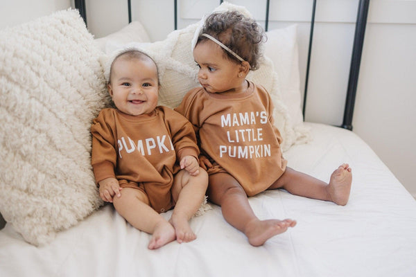 Pumpkin Sweatshirt Romper - Cream or Orange