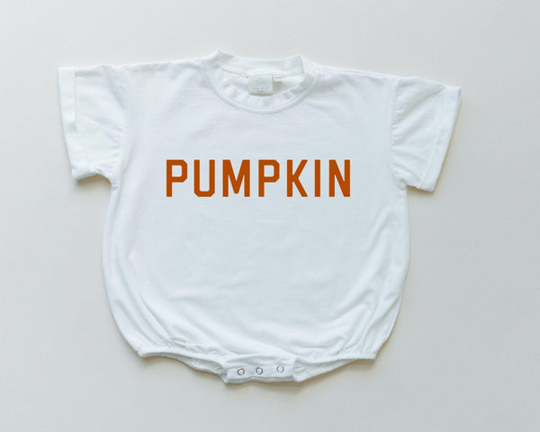 Pumpkin T-Shirt Bubble Romper - White or Orange