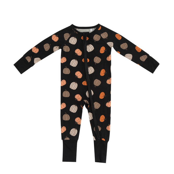 Pumpkins Black (Convertible Zip Footies)