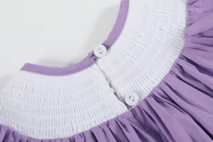 Purple Easter Bunny Smocked Bishop Dress