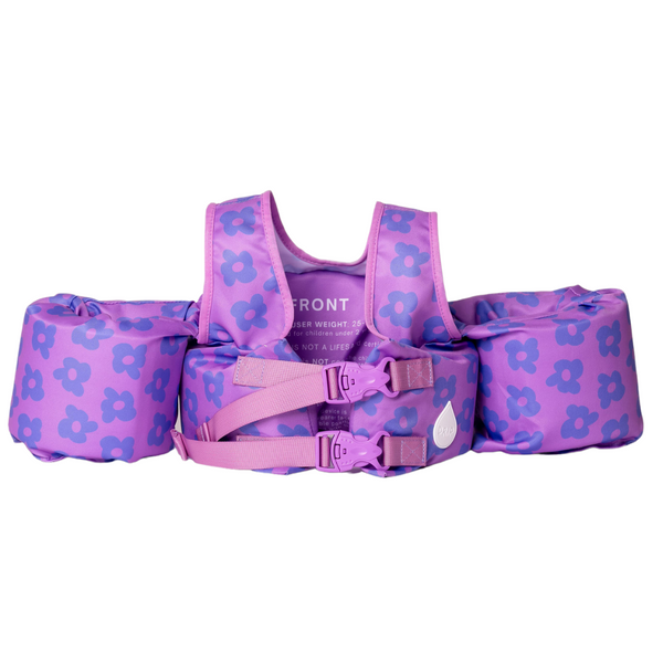 dripfloats Flower Power Purple Kids Float toddler swim vest