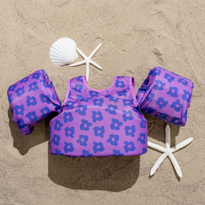 dripfloats Flower Power Purple Kids Float toddler swim vest