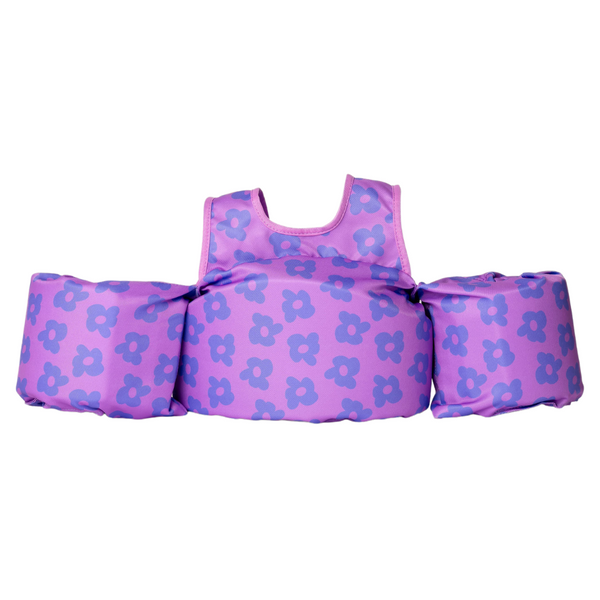 dripfloats Flower Power Purple Kids Float toddler swim vest