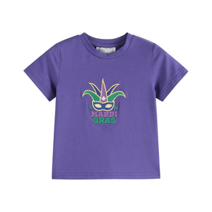 Purple Mardi Gras Applique Shirt and Shorts Set