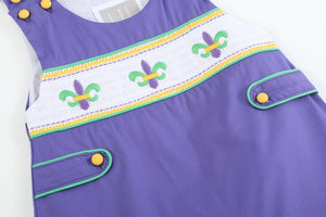 Purple Mardi Gras Smocked JonJons