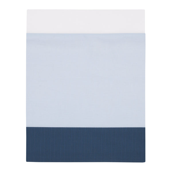 Explore Dream Discover Light Blue, Navy, Gray and Coral Ocean 4 Piece Nursery Crib Bedding Set - Comforter, 100% Cotton Fitted Crib Sheet, Crib Skirt and Nursery Organizer