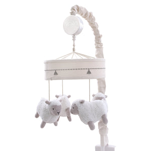 Together is Better White and Taupe Lambs Musical Mobile