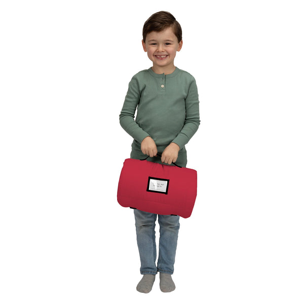 Construction Toddler Nap Mat - Includes Removable Pillow and Attached Fleece Blanket