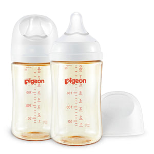 PPSU Wide Neck Baby Bottle 2 Packs, 8.1 Oz(3+ months)(Not Glass)