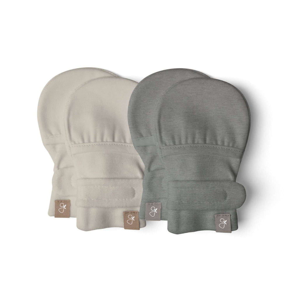 goumikids Stay On 2-Pack Mitts Boulder Birch reversible black white