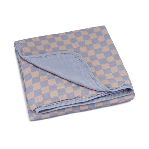 Stormy Blue Checker Quilt