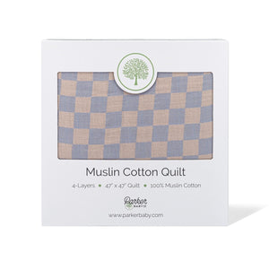 Stormy Blue Checker Quilt