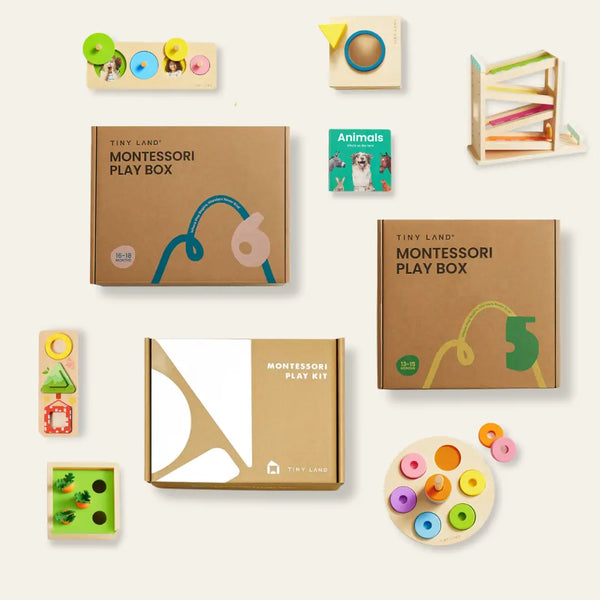 Tiny Land® Montessori Advanced Skills Baby Set for toddlers 13-24 months, promoting learning and development through play.