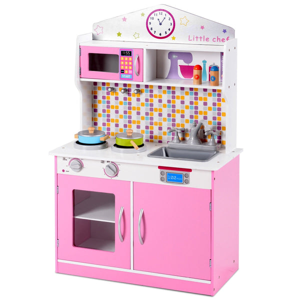 Kids Wooden Pretend Cooking Playset Cookware Play Set Kitchen Toys Toddler Gift