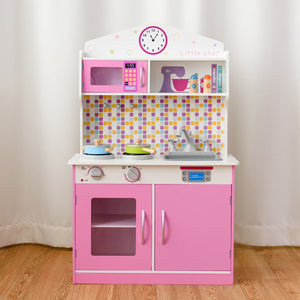 Kids Wooden Pretend Cooking Playset Cookware Play Set Kitchen Toys Toddler Gift