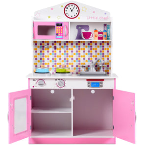 Kids Wooden Pretend Cooking Playset Cookware Play Set Kitchen Toys Toddler Gift