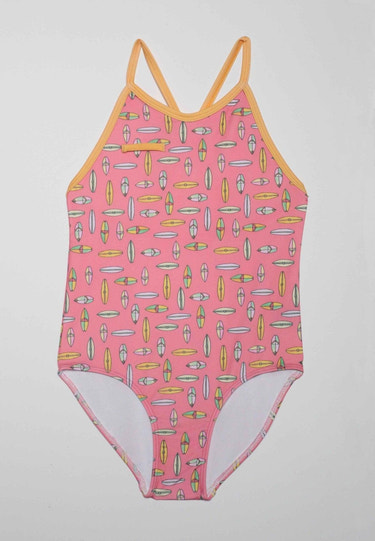 Ayla Raspberry Surfboard Full Piece Suit for babies - stylish one-piece swimwear for fun in the sun.