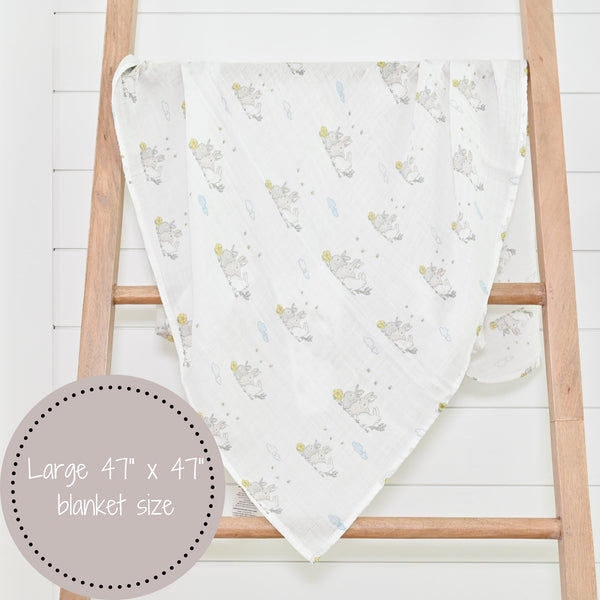 Bunny Loves You Baby Muslin Swaddle Blanket