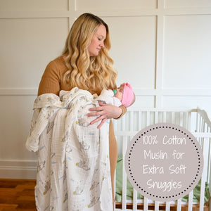 Bunny Loves You Baby Muslin Swaddle Blanket