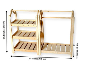 Montessori Wooden Clothes Rack and Wardrobe Set | Child Clothing Organizer