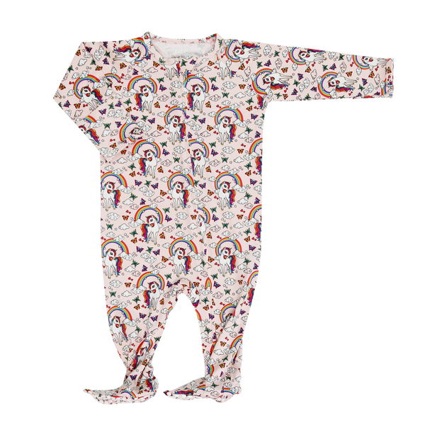 Rainbow Bright Zipper Footie